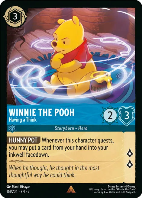 Winnie the Pooh - Having a Think 161/204 Rare Rise of the Floodborn Disney Lorcana TCG - guardiangamingtcgs