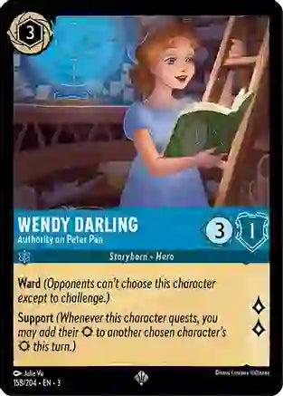 Wendy Darling - Authority on Peter Pan 158/204 Super Rare Into the Inklands Disney Lorcana TCG - guardiangamingtcgs