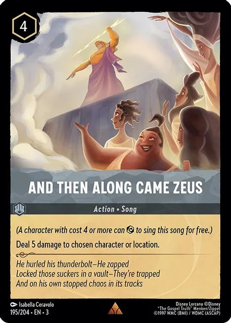 And Then Along Came Zeus 195/204 Rare Into the Inklands Disney Lorcana TCG - guardiangamingtcgs