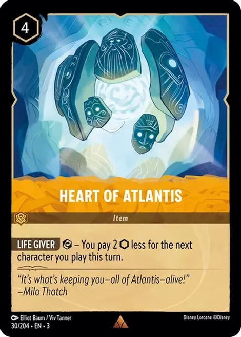 Heart of Atlantis 30/204 Rare Into the Inklands Disney Lorcana TCG - guardiangamingtcgs