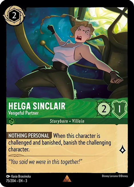 Helga Sinclair - Vengeful Partner 75/204 Rare Into the Inklands Disney Lorcana TCG - guardiangamingtcgs