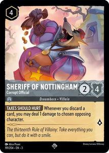 Sheriff of Nottingham - Corrupt Official 191/204 Super Rare Into the Inklands Disney Lorcana TCG - guardiangamingtcgs