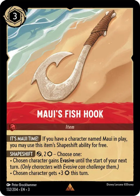 Maui's Fish Hook 132/204 Rare Into the Inklands Disney Lorcana TCG - guardiangamingtcgs