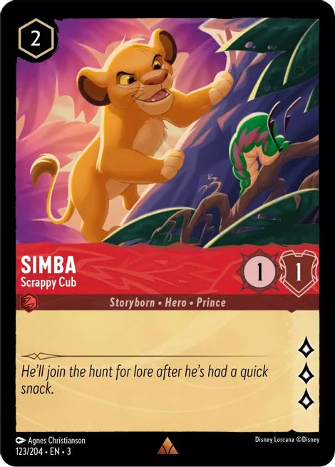 Simba - Scrappy Cub 123/204 Rare Into the Inklands Disney Lorcana TCG - guardiangamingtcgs