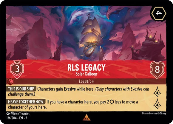 RLS Legacy - Solar Galleon 136/204 Rare Into the Inklands Disney Lorcana TCG - guardiangamingtcgs