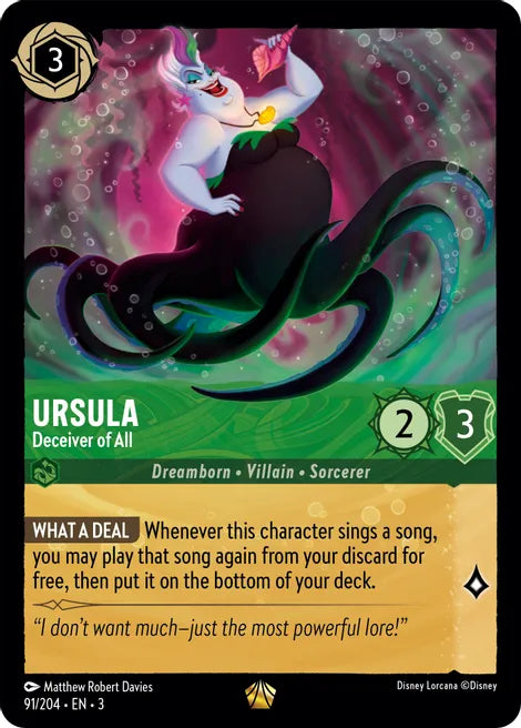 Ursula - Deceiver of All 91/204 Legendary Into the Inklands Disney Lorcana TCG - guardiangamingtcgs