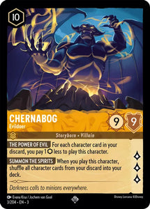 Chernabog - Evildoer 3/204 Super Rare Into the Inklands Disney Lorcana TCG - guardiangamingtcgs