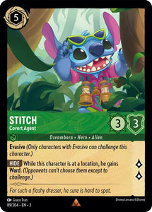 Stitch - Covert Agent 89/204 Rare Into the Inklands Disney Lorcana TCG - guardiangamingtcgs