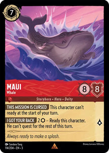 Maui - Whale 114/204 Rare Into the Inklands Disney Lorcana TCG - guardiangamingtcgs