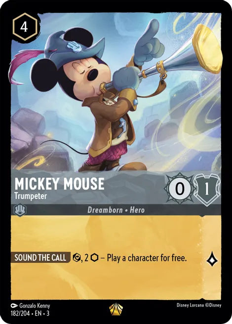 Mickey Mouse - Trumpeter 182/204 Legendary Into the Inklands Disney Lorcana TCG - guardiangamingtcgs