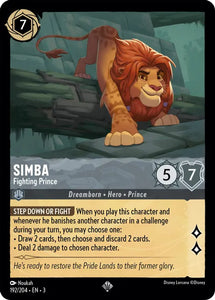 Simba - Fighting Prince 192/204 Super Rare Into the Inklands Disney Lorcana TCG - guardiangamingtcgs