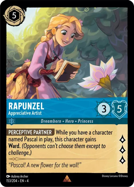 Rapunzel - Appreciative Artist 153/204 Rare Ursula's Return Disney Lorcana TCG - guardiangamingtcgs