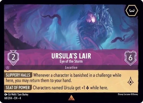 Ursula's Lair - Eye of the Storm 68/204 Rare Ursula's Return Disney Lorcana TCG - guardiangamingtcgs