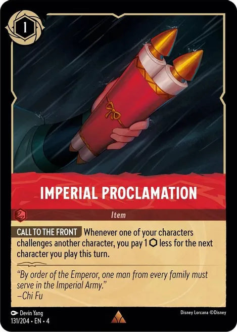 Imperial Proclamation 131/204 Rare Ursula's Return Disney Lorcana TCG - guardiangamingtcgs