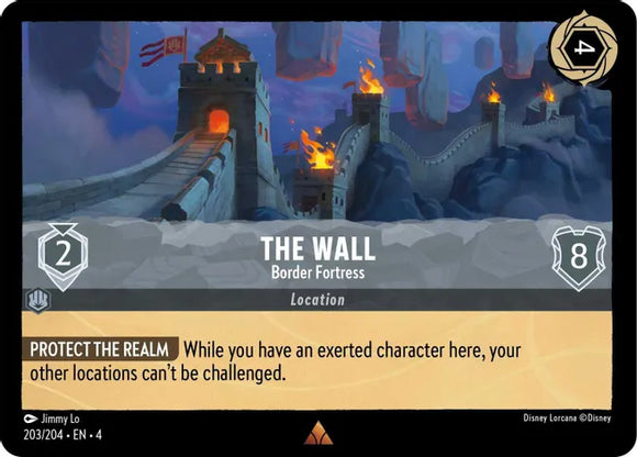 The Wall - Border Fortress 203/204 Rare Ursula's Return Disney Lorcana TCG - guardiangamingtcgs