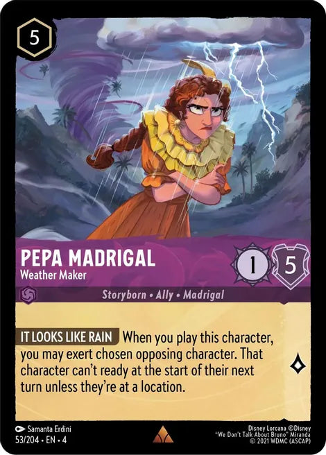 Pepa Madrigal - Weather Maker 53/204 Rare Ursula's Return Disney Lorcana TCG - guardiangamingtcgs