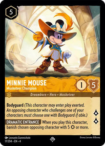 Minnie Mouse - Musketeer Champion 17/204 Super Rare Ursula's Return Disney Lorcana TCG - guardiangamingtcgs