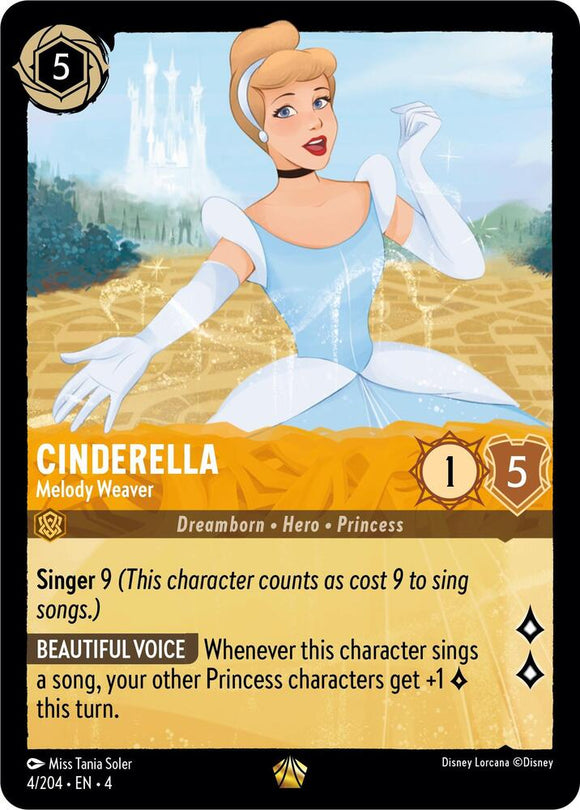 Cinderella - Melody Weaver 4/204 Legendary Ursula's Return Disney Lorcana TCG - guardiangamingtcgs