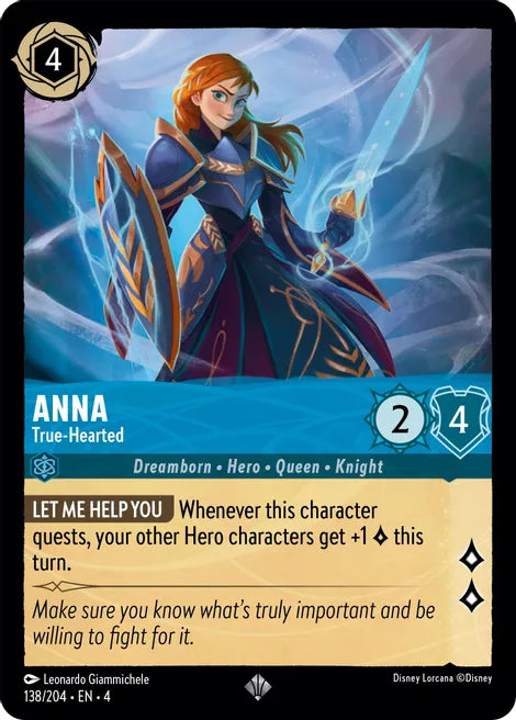 Anna - True-Hearted 138/204 Super Rare Ursula's Return Disney Lorcana TCG - guardiangamingtcgs