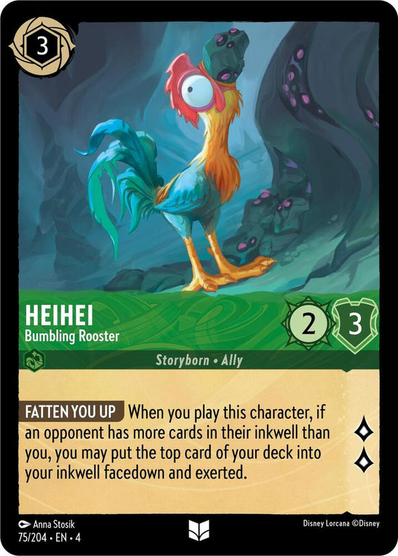 Heihei - Bumbling Rooster 75/204 Uncommon Ursula's Return Disney Lorcana TCG - guardiangamingtcgs