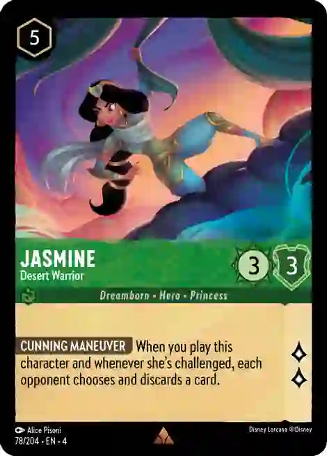 Jasmine - Desert Warrior 78/204 Rare Ursula's Return Disney Lorcana TCG - guardiangamingtcgs