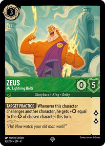 Zeus - Mr. Lightning Bolts 92/204 Super Rare Ursula's Return Disney Lorcana TCG - guardiangamingtcgs