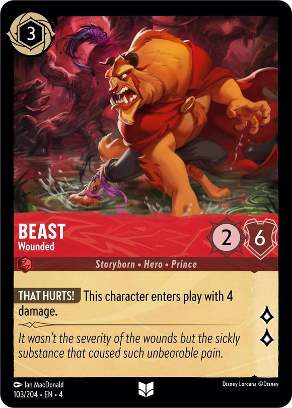 Beast - Wounded 103/204 Uncommon Ursula's Return Disney Lorcana TCG - guardiangamingtcgs