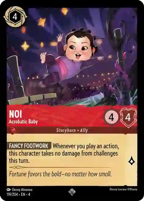 Noi - Acrobatic Baby 119/204 Super Rare Ursula's Return Disney Lorcana TCG - guardiangamingtcgs