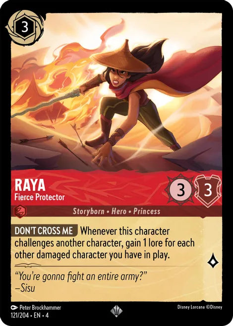 Raya - Fierce Protector 121/204 Super Rare Ursula's Return Disney Lorcana TCG - guardiangamingtcgs