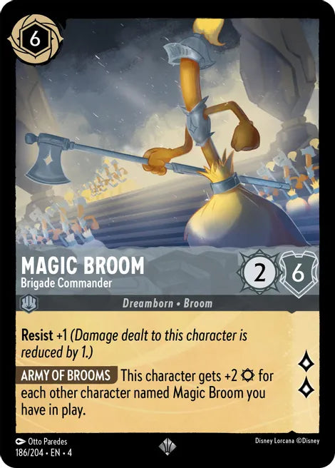 Magic Broom - Brigade Commander 186/204 Super Rare Ursula's Return Disney Lorcana TCG - guardiangamingtcgs