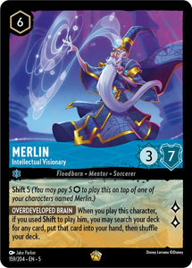 Merlin - Intellectual Visionary 159/204 Legendary Shimmering Skies Disney Lorcana - guardiangamingtcgs