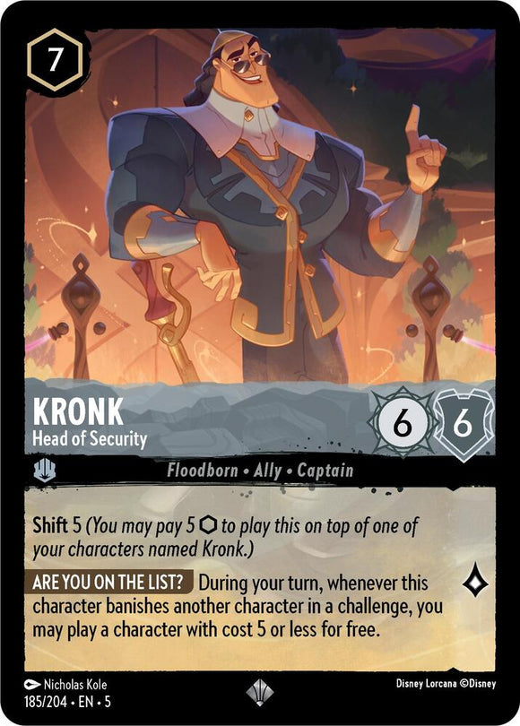 Kronk - Head of Security 185/204 Super Rare Shimmering Skies Disney Lorcana - guardiangamingtcgs