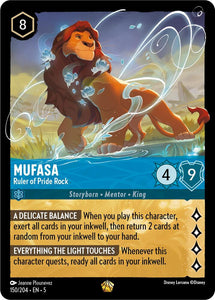 Mufasa - Ruler of Pride Rock 150/204 Legendary Shimmering Skies Disney Lorcana - guardiangamingtcgs