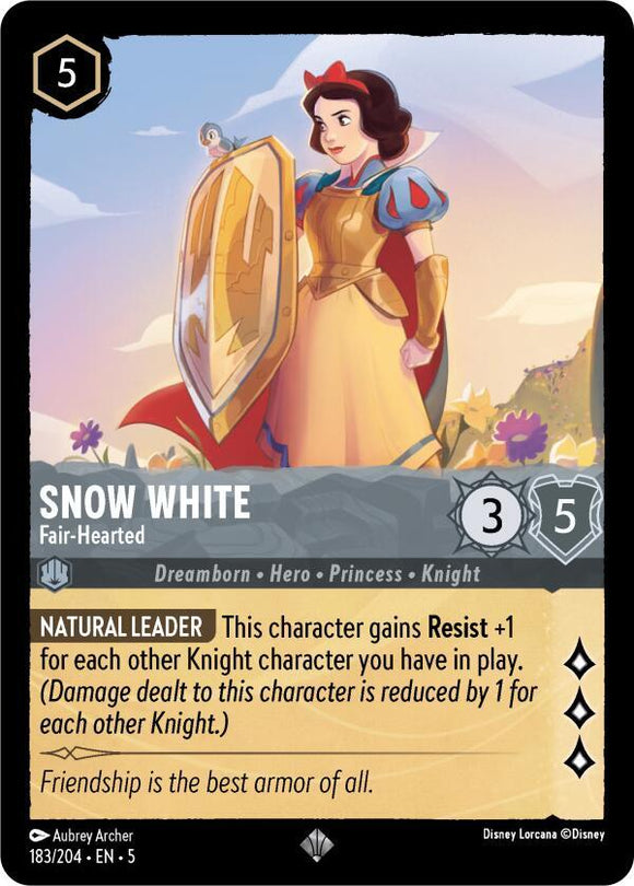 Snow White - Fair-Hearted 183/204 Super Rare Shimmering Skies Disney Lorcana - guardiangamingtcgs