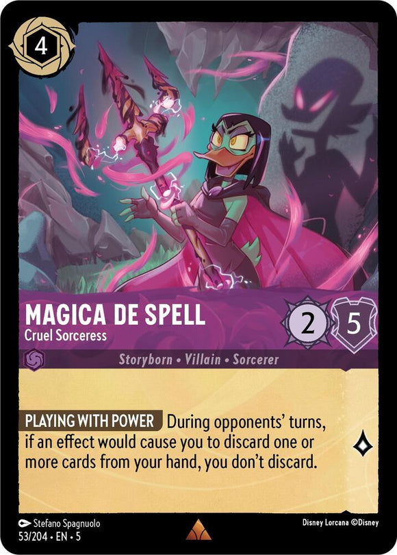 Magica De Spell - Cruel Sorceress 53/204 Rare Shimmering Skies Disney Lorcana - guardiangamingtcgs