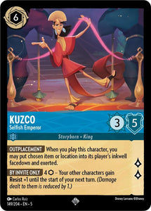 Kuzco - Selfish Emperor 149/204 Super Rare Shimmering Skies Disney Lorcana - guardiangamingtcgs