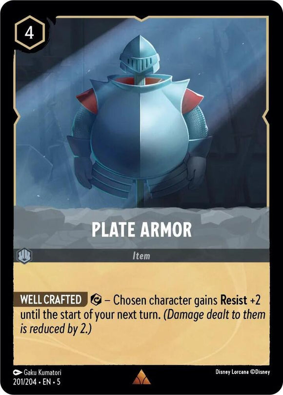 Plate Armor 201/204 Rare Shimmering Skies Disney Lorcana - guardiangamingtcgs