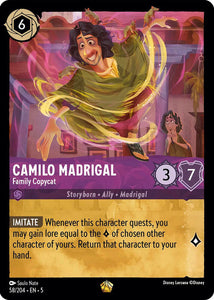 Camilo Madrigal - Family Copycat 58/204 Legendary Shimmering Skies Disney Lorcana - guardiangamingtcgs