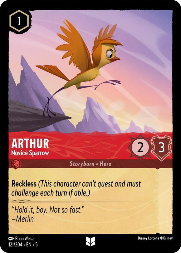 Arthur - Novice Sparrow 121/204 Uncommon Shimmering Skies Disney Lorcana - guardiangamingtcgs