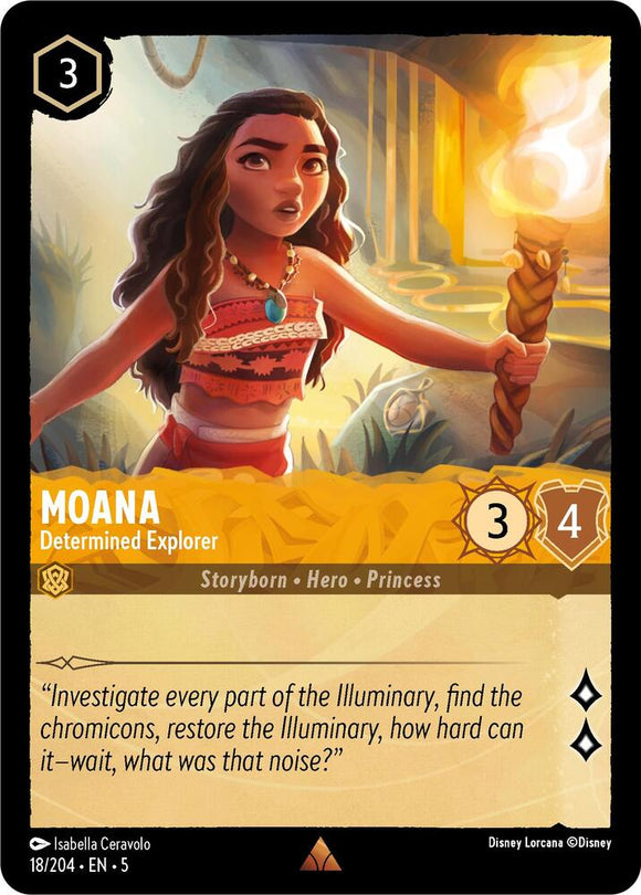 Moana - Determined Explorer 18/204 Rare Shimmering Skies Disney Lorcana - guardiangamingtcgs