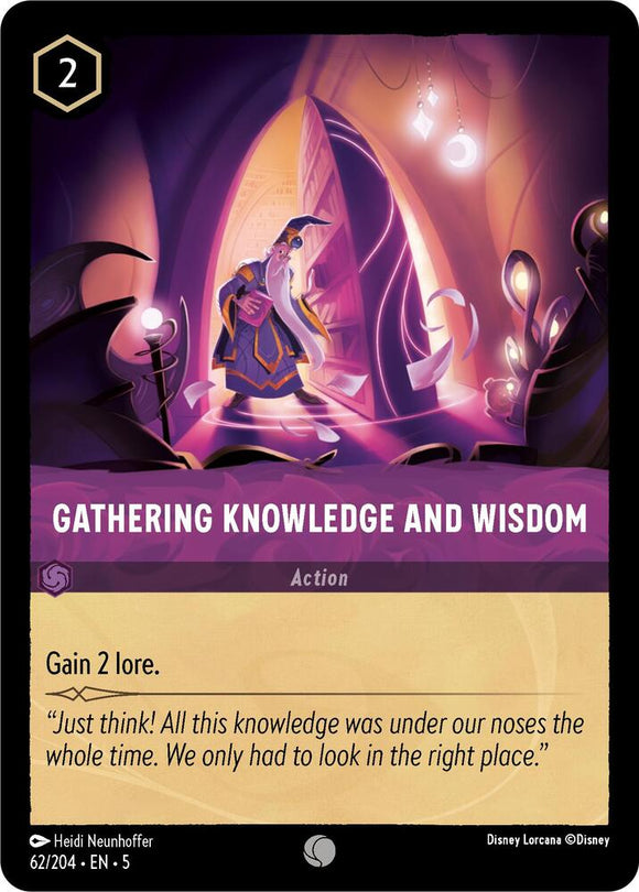 Gathering Knowledge and Wisdom 62/204 Common Shimmering Skies Disney Lorcana - guardiangamingtcgs
