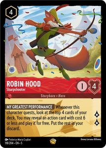 Robin Hood - Sharpshooter 118/204 Legendary Shimmering Skies Disney Lorcana - guardiangamingtcgs