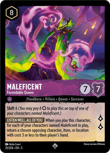 Maleficent - Formidable Queen 35/204 Super Rare Shimmering Skies Disney Lorcana - guardiangamingtcgs