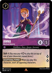 Anna - Mystical Majesty 46/204 Rare Shimmering Skies Disney Lorcana - guardiangamingtcgs