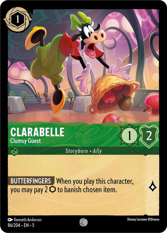 Clarabelle - Clumsy Guest 86/204 Common Shimmering Skies Disney Lorcana - guardiangamingtcgs