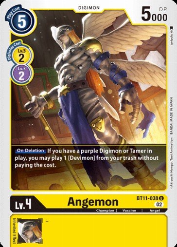 Foil Angemon BT11-038 U Dimensional Phase Digimon TCG - guardiangamingtcgs