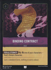 Cold Foil Binding Contract 65/204 Uncommon Rise of the Floodborn Disney Lorcana TCG - guardiangamingtcgs