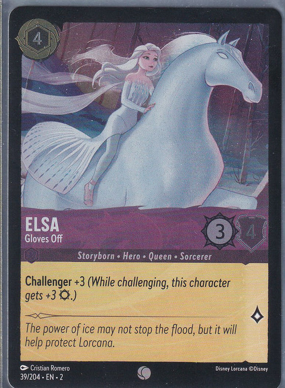 Cold Foil Elsa - Gloves Off 39/204 Common Rise of the Floodborn Disney Lorcana TCG - guardiangamingtcgs