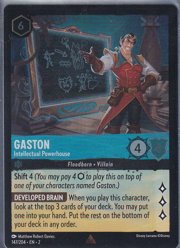 Cold Foil Gaston - Intellectual Powerhouse 147/204 Rare Rise of the Floodborn Disney Lorcana TCG - guardiangamingtcgs