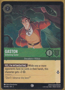 Cold Foil Gaston - Scheming Suitor 83/204 Common Rise of the Floodborn Disney Lorcana TCG - guardiangamingtcgs